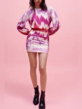 Maje Tie and Dye printed viscose dress in FR Size 36 or US 4 Or Small. NWT